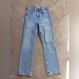 Zara high rise distressed jeans